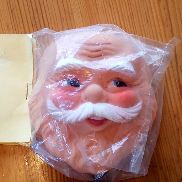 Vtg Santa Claus Elf Rubber Face Lot 2 Heads Doll Making Christmas Knee Hugger - Picture 2 of 10